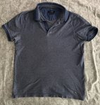 Mottled blue polo T-shirt